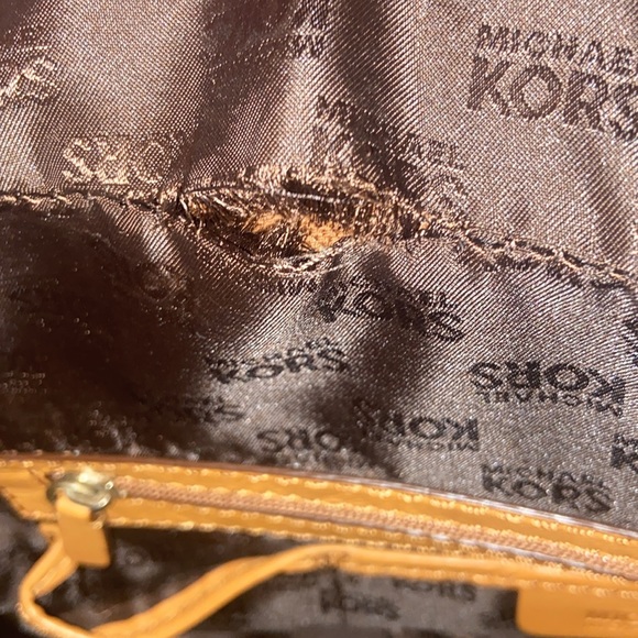 Michael Kors Weekender Bag  /a few scuffs at corner; minor residue at interior. - Picture 6 of 8